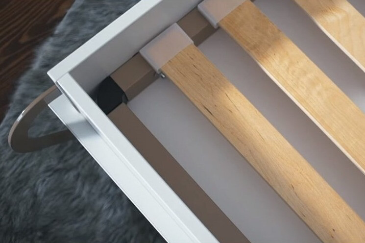 Zidni krevet Concept Pro Lenart Levfere 109 (Belo + Sjajno belo)