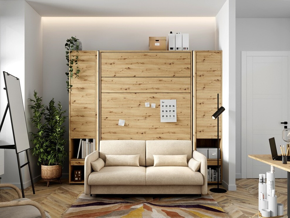 Set nameštaja Concept Pro Lenart Levfere 139 (Artisan hrast + Bež)