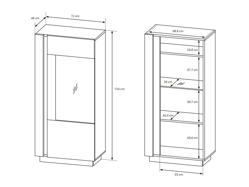 Polica Novbela 102 (Belo + Sjajno belo + Unuk hrast)