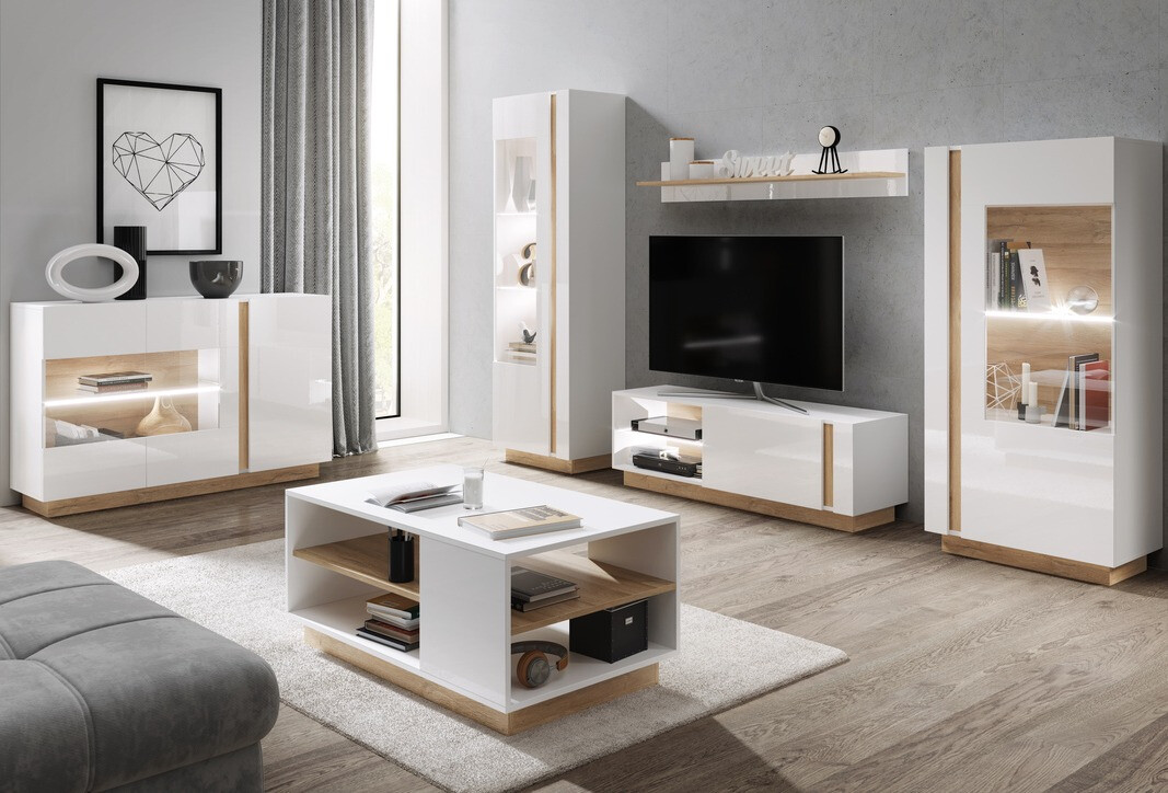 Stočić za kafu Novbela 109 (Belo + Unuk hrast)