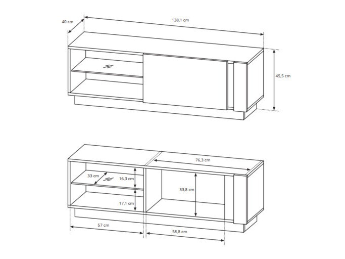 Set za dnevnu sobu Novbela 113 (Belo + Sjajno belo + Unuk hrast)