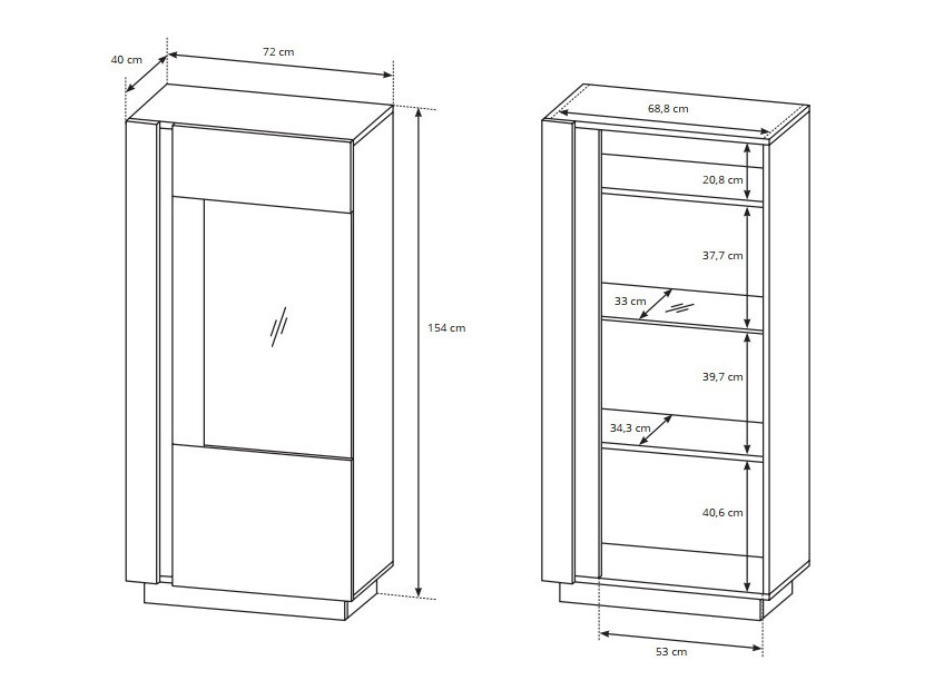 Set za dnevnu sobu Novbela 113 (Belo + Sjajno belo + Unuk hrast)