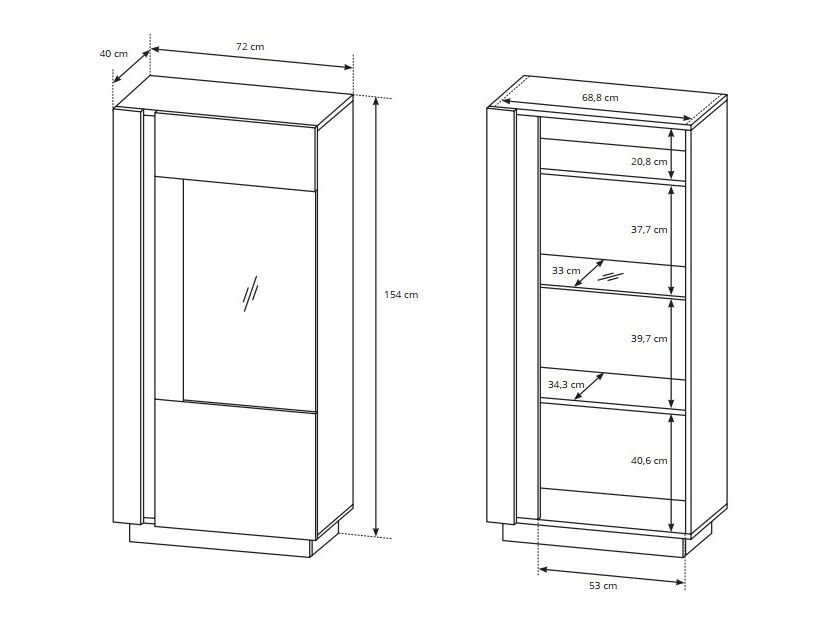 Set za dnevnu sobu Novbela 113 (Belo + Sjajno belo + Unuk hrast)