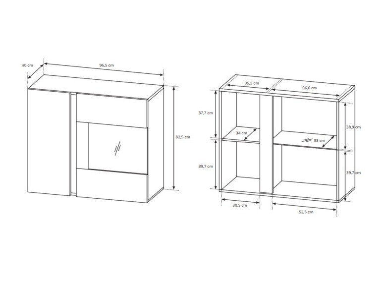 Set za dnevnu sobu Novbela 114 (Belo + Sjajno belo + Unuk hrast)