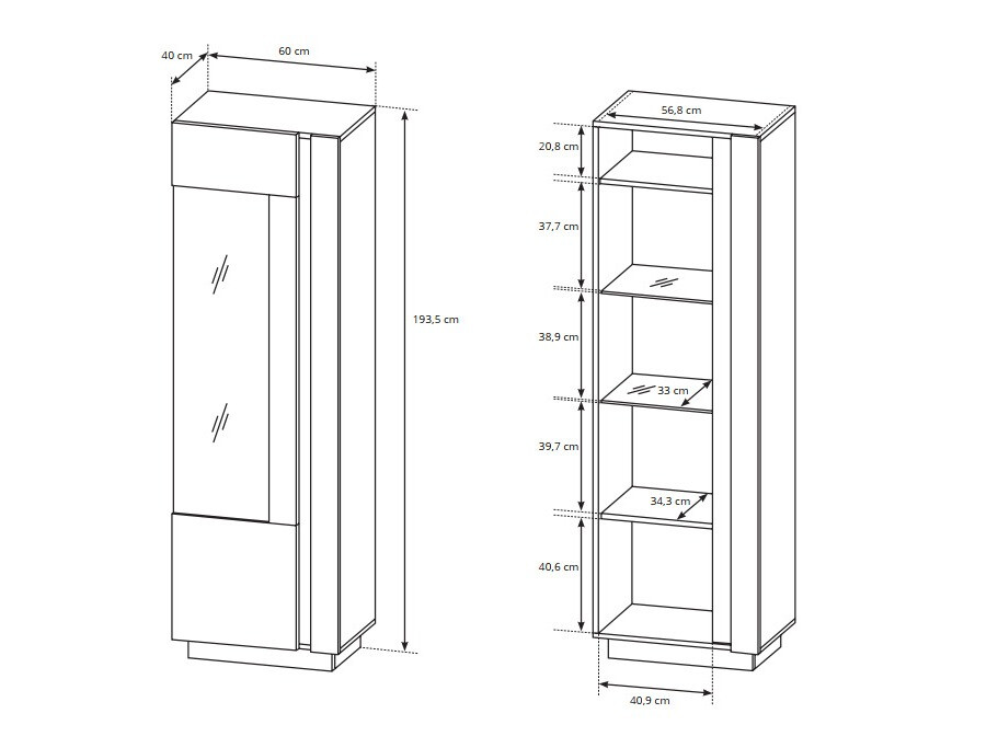 Set za dnevnu sobu Novbela 114 (Belo + Sjajno belo + Unuk hrast)
