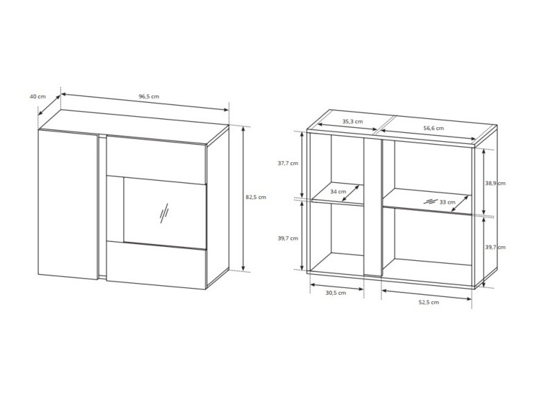 Set za dnevnu sobu Novbela 114 (Belo + Sjajno belo + Unuk hrast)