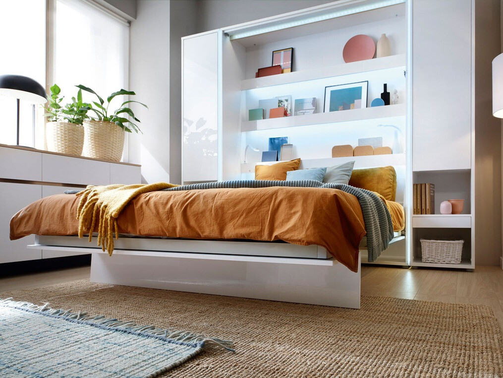 Polica Concept Pro Lenart Levfere 116 (Belo + Sjajno belo)