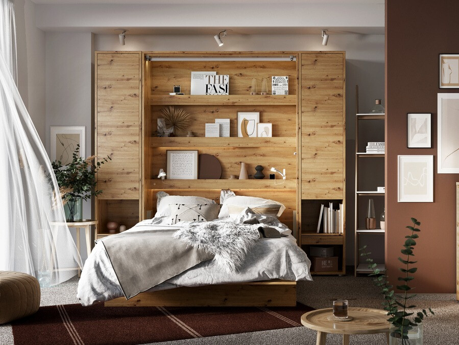 Zidni krevet Concept Pro Lenart Levfere 102 (Artisan hrast)