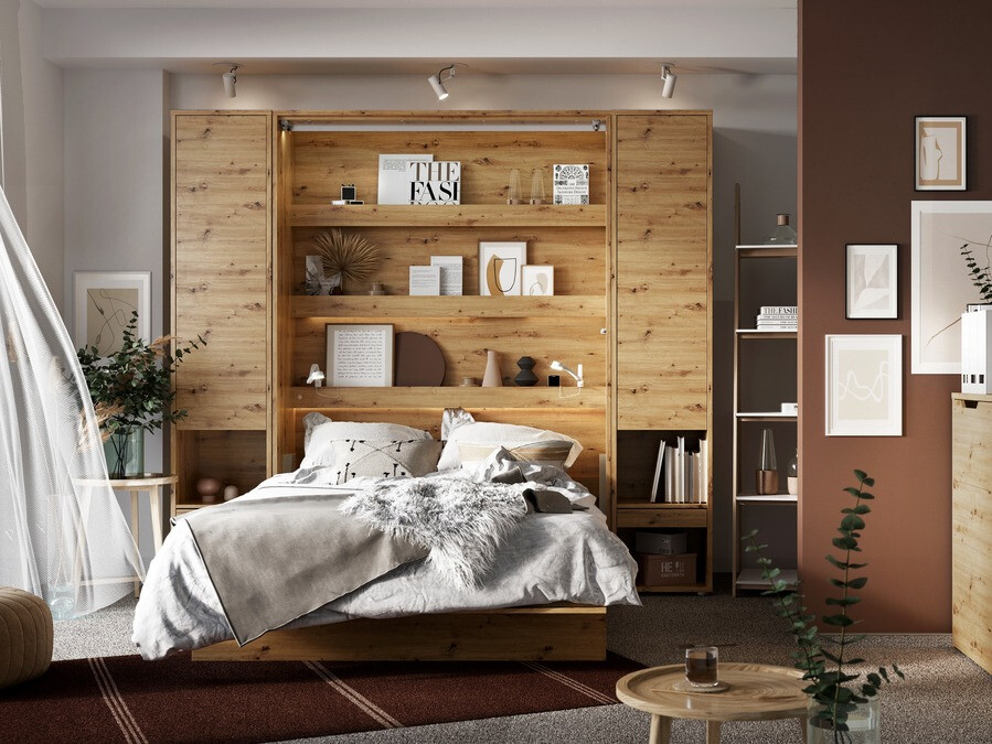 Zidni krevet Concept Pro Lenart Levfere 102 (Zanatski hrast)