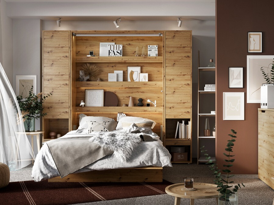 Zidni krevet Concept Pro Lenart Levfere 102 (Zanatski hrast)