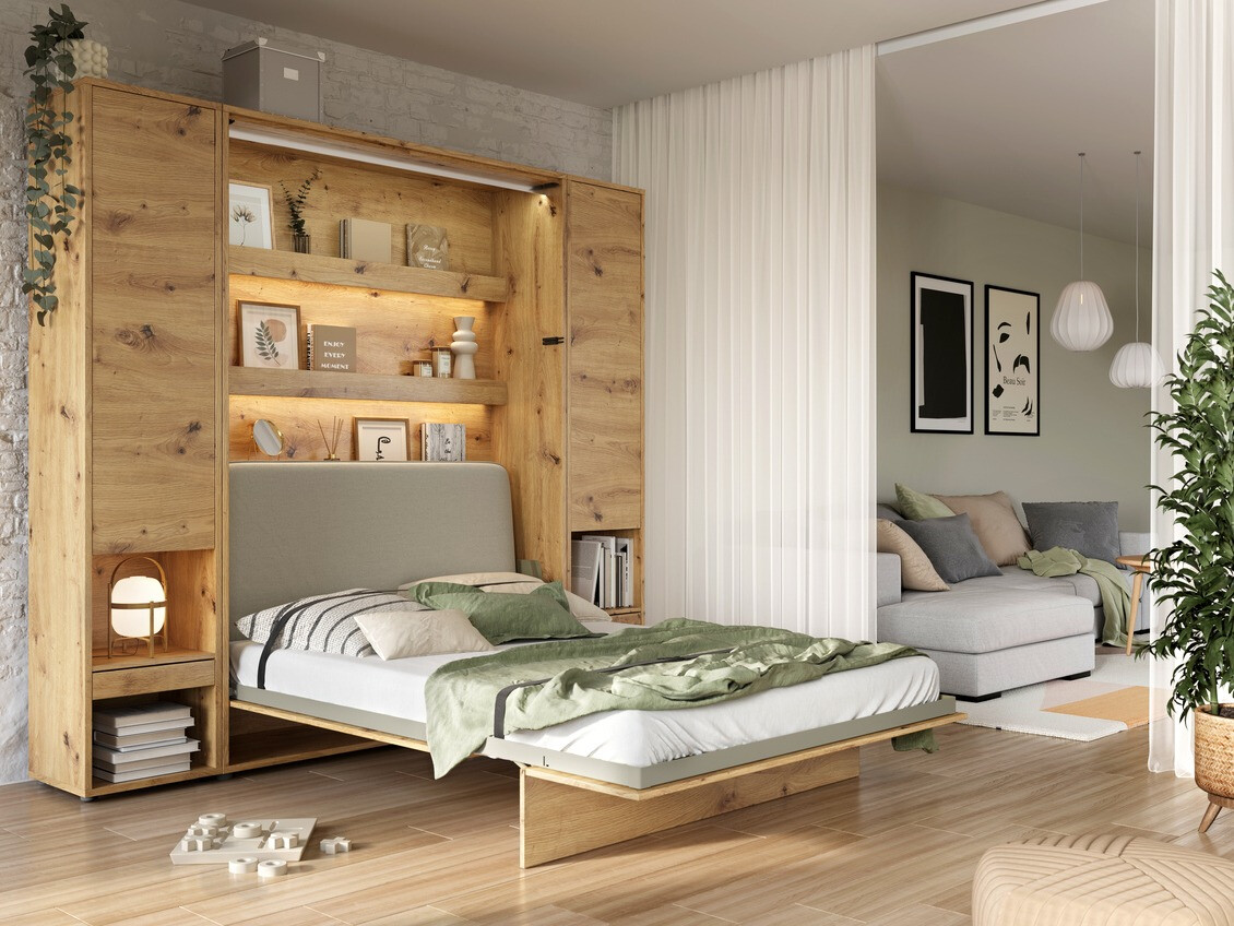 Zidni krevet Concept Pro Lenart Levfere 102 (Zanatski hrast)