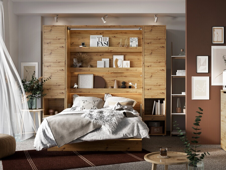 Zidni krevet Concept Pro Lenart Levfere 102 (Zanatski hrast)