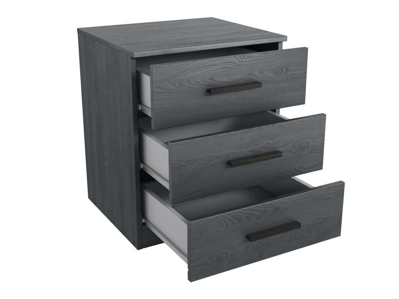 Noćni ormarić Levruvu 107 (Sivi hrast + Crno)