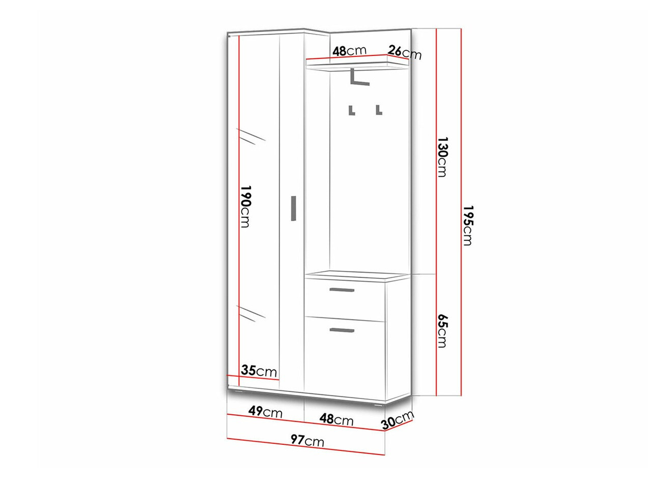 Set za hodnik Stanton 103 (Belo)