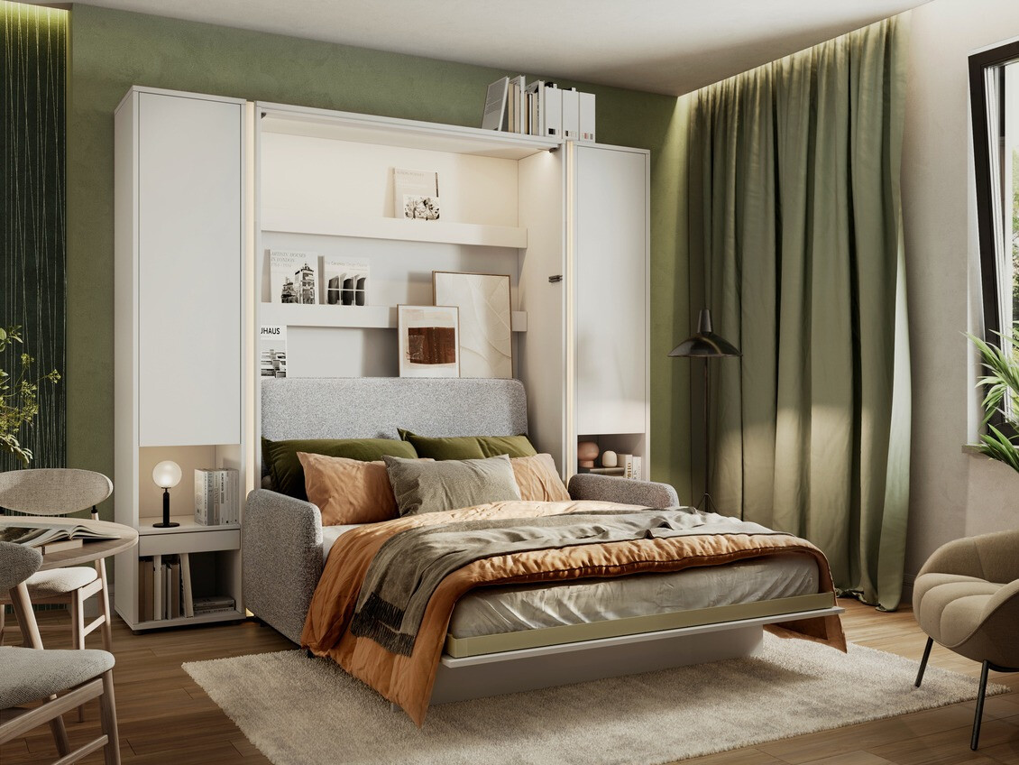 Zidni krevet Concept Pro Lenart Levfere 102 (Belo)