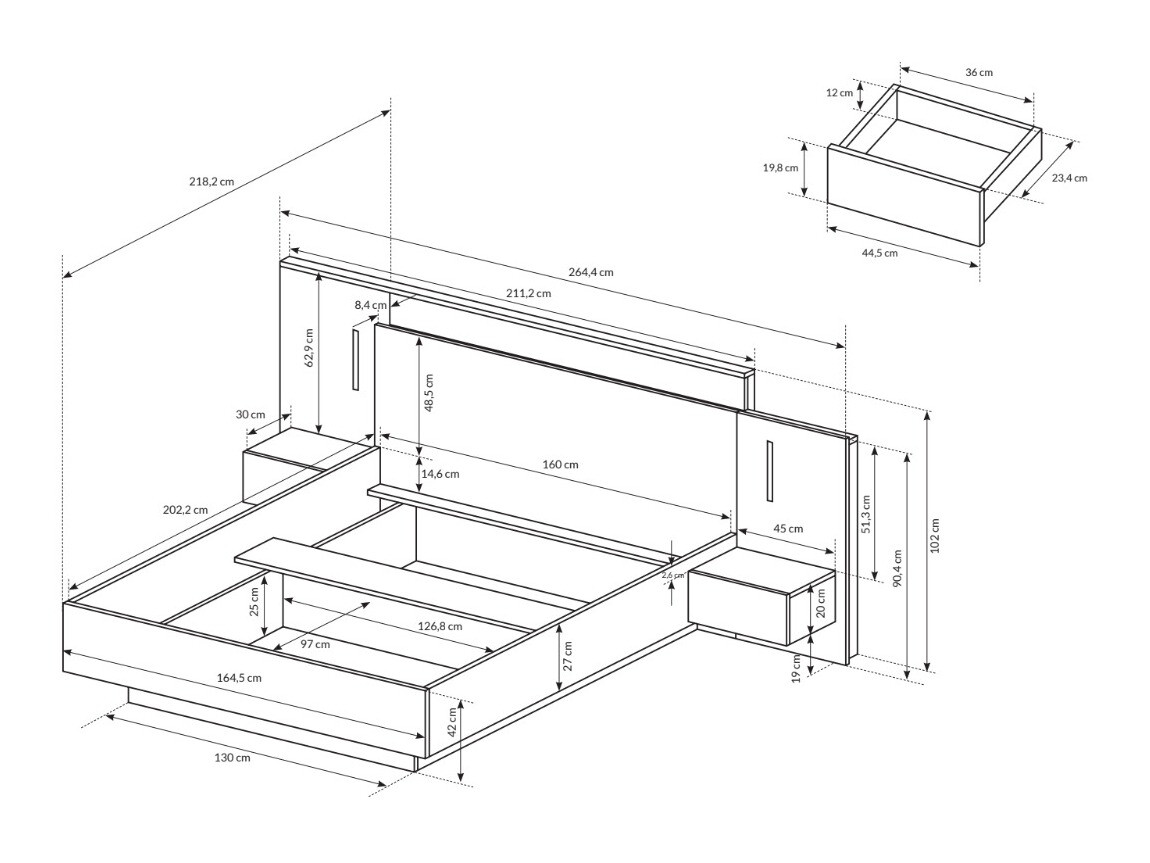 Krevet Tororli 106 Sa noćnim ormarićima
