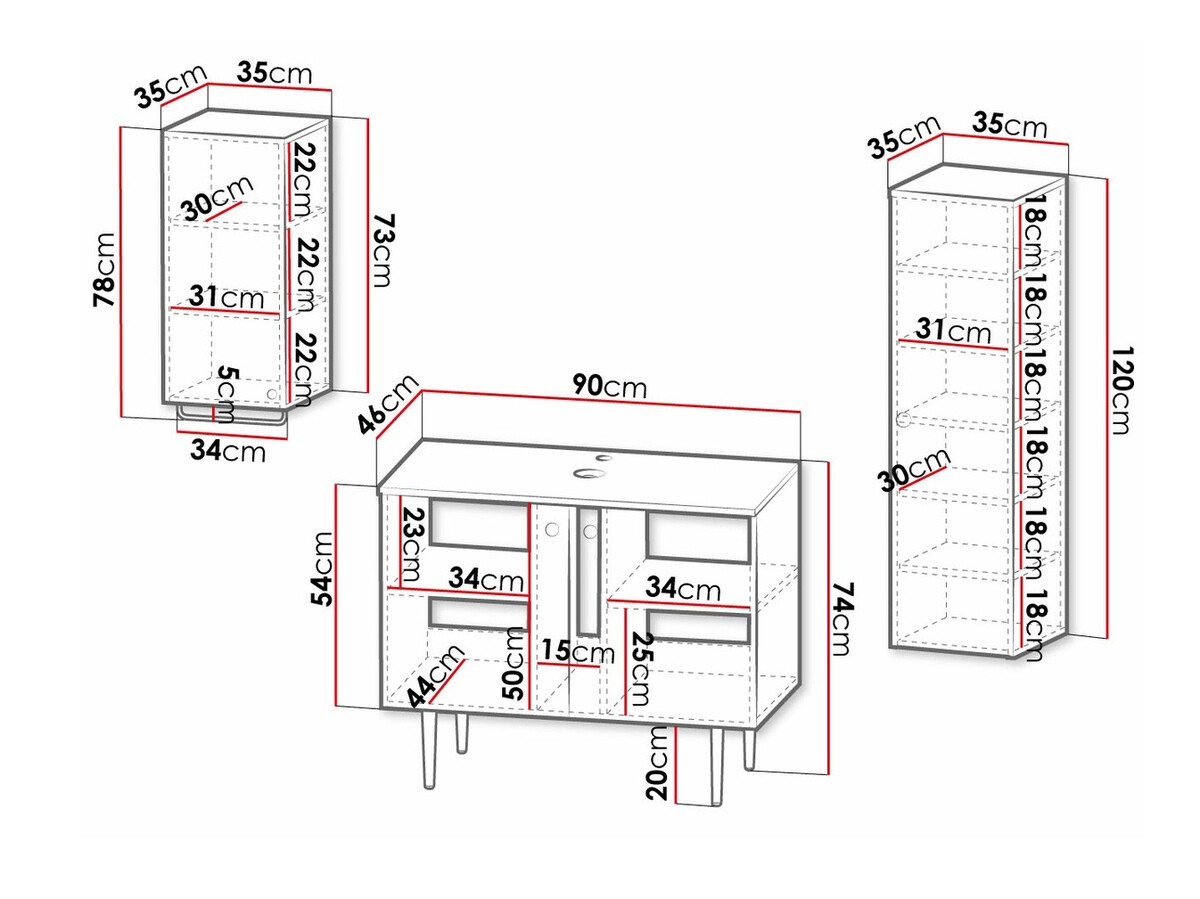 Set za kupatilo Merced P107 (Sivo)