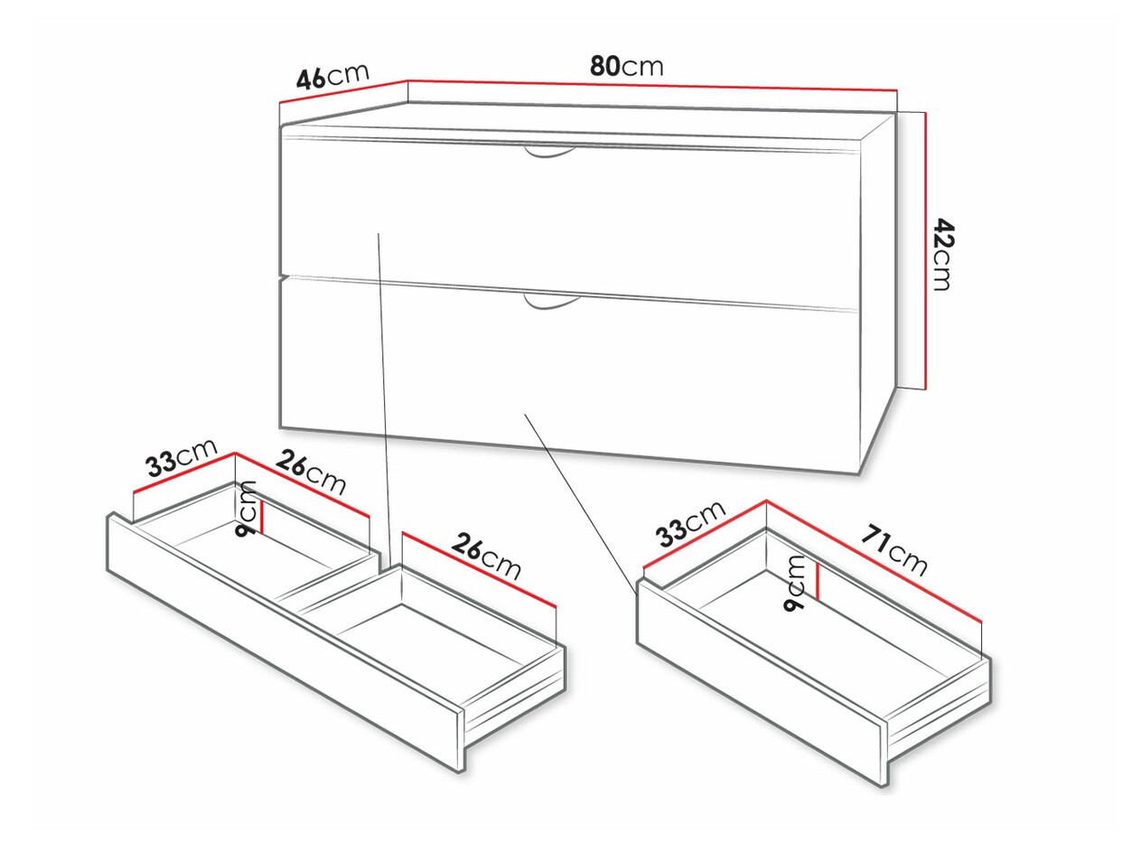 Viseći kupatilski element za lavabo Fenenou 101 (Crno)