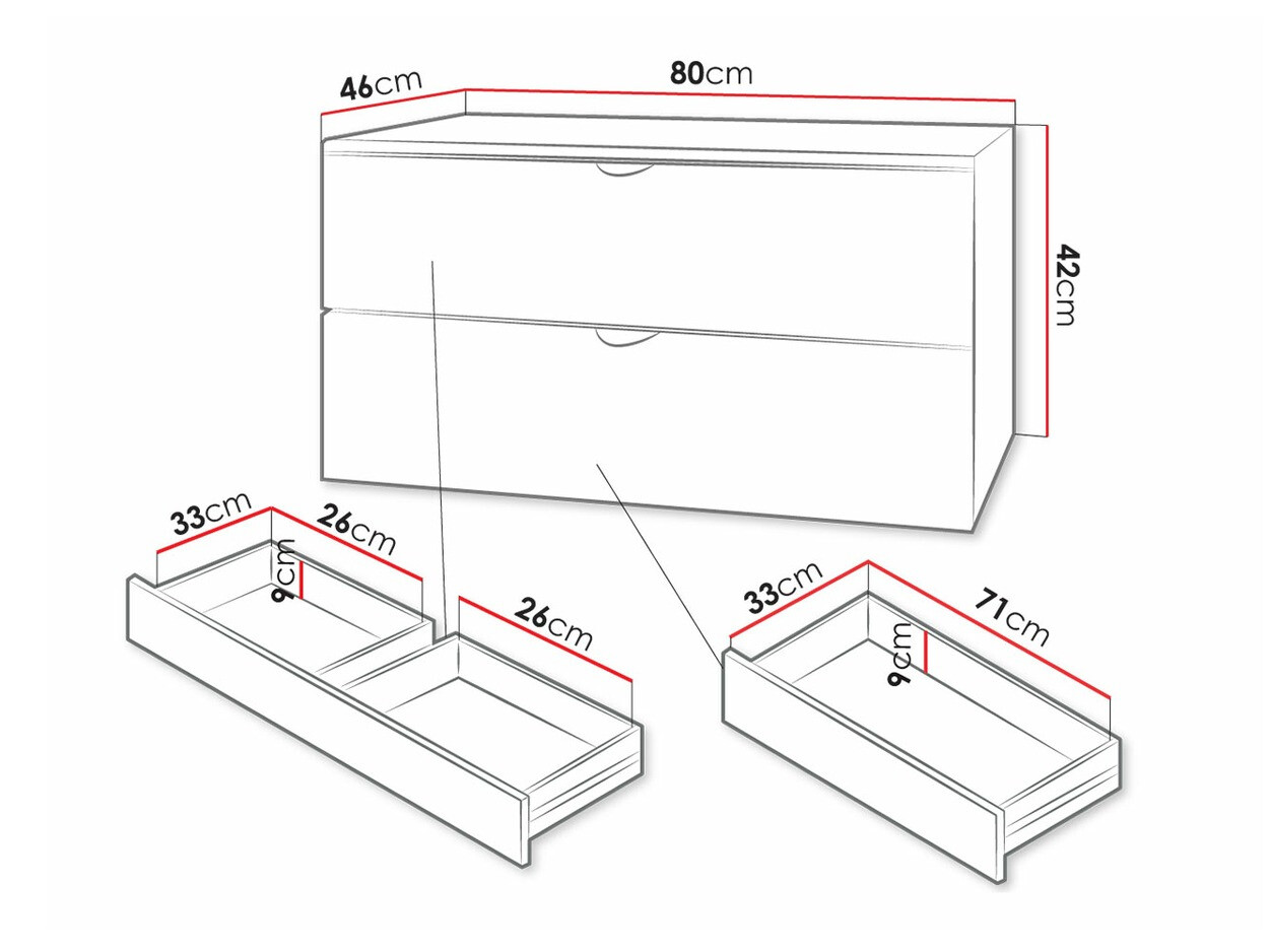 Viseći kupatilski element za lavabo Fenenou 101 (Crno)