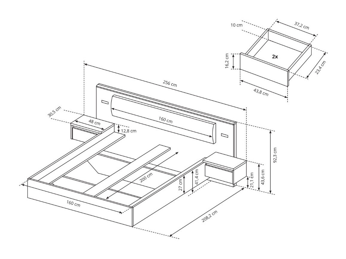 Krevet Evarenoi 103 Sa noćnim ormarićima