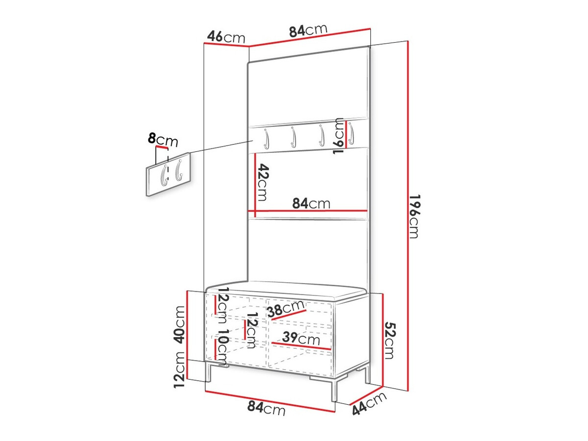 Set za hodnik Tivsoa 102 (Craft hrast)