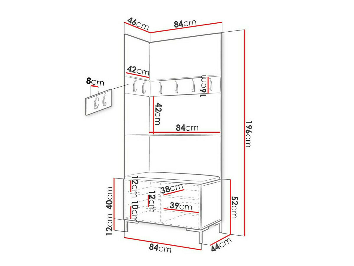 Set za hodnik Tivsoa 103 (Craft hrast)