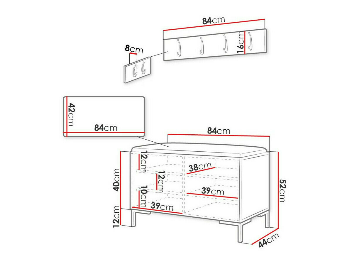 Set za hodnik Tivsoa 108 (Belo)