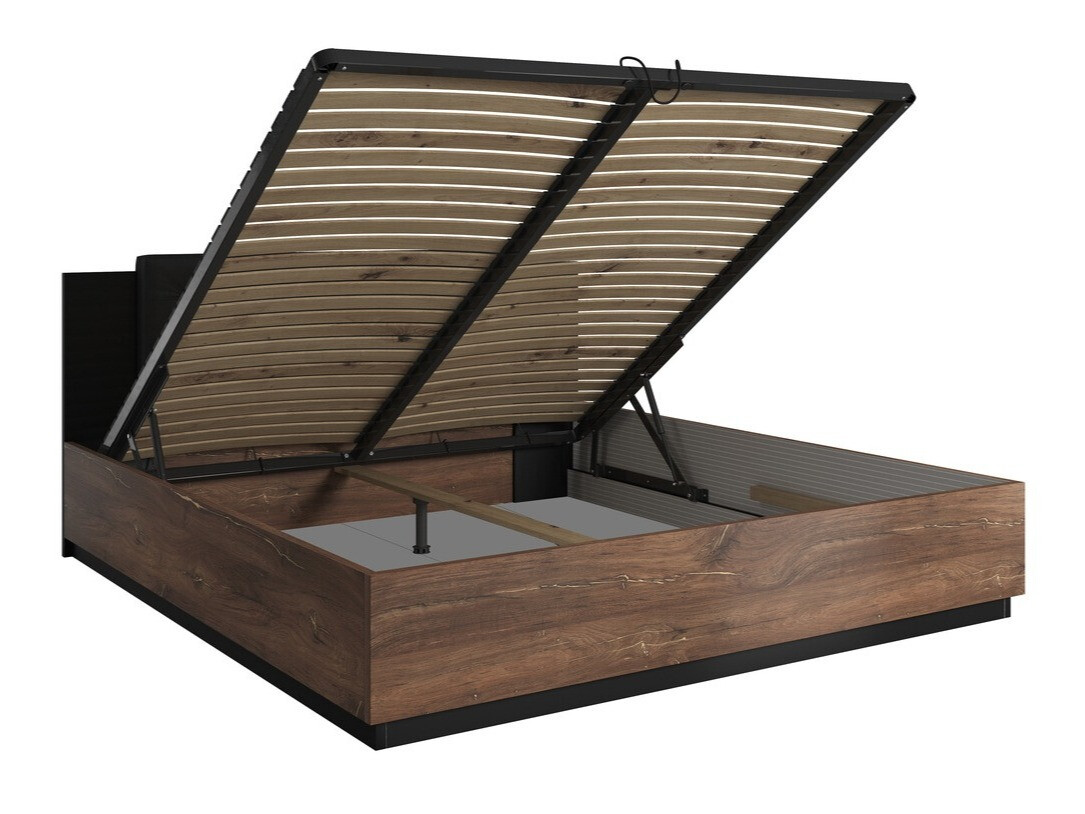 Krevet Felelie 104 (Tamni Flagstaf hrast + Bakarna)