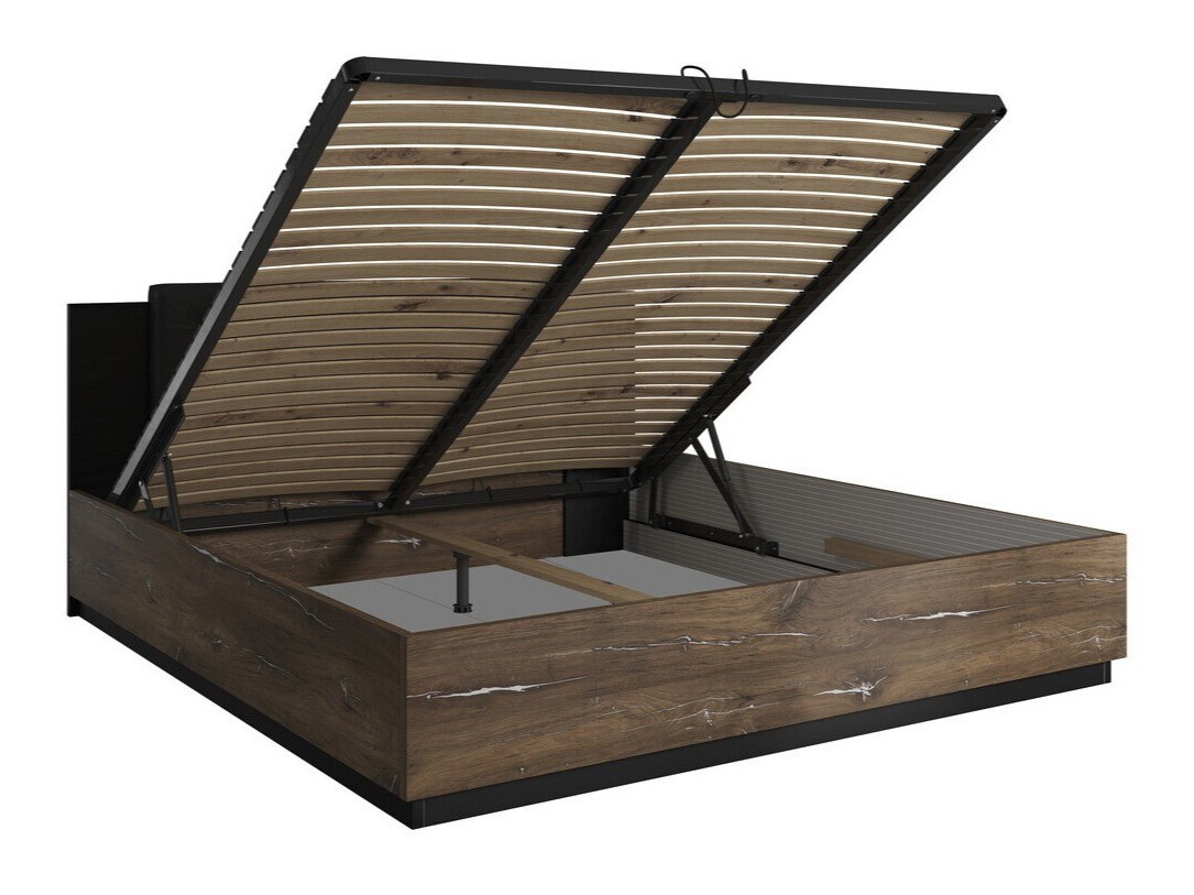 Krevet Felelie 109 (Tamni Flagstaf hrast + Srebrna)