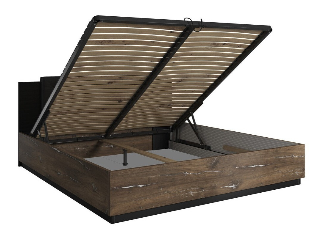 Krevet Felelie 110 (Tamni Flagstaf hrast + Srebrna)