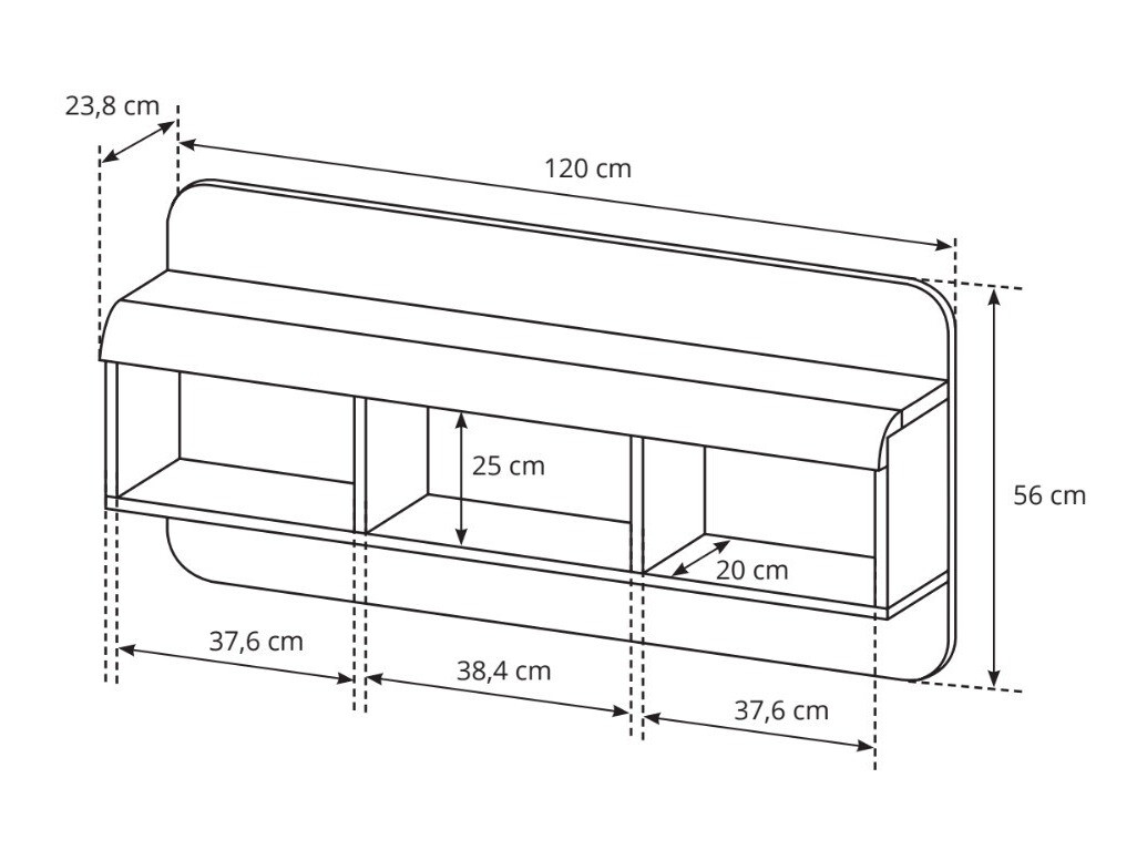Zidna polica Evarleve 102