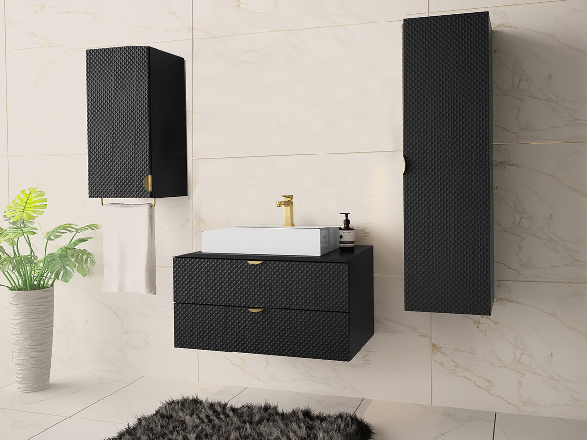 Viseći ormarić za kupatilo Fenenou 102 (Crno)