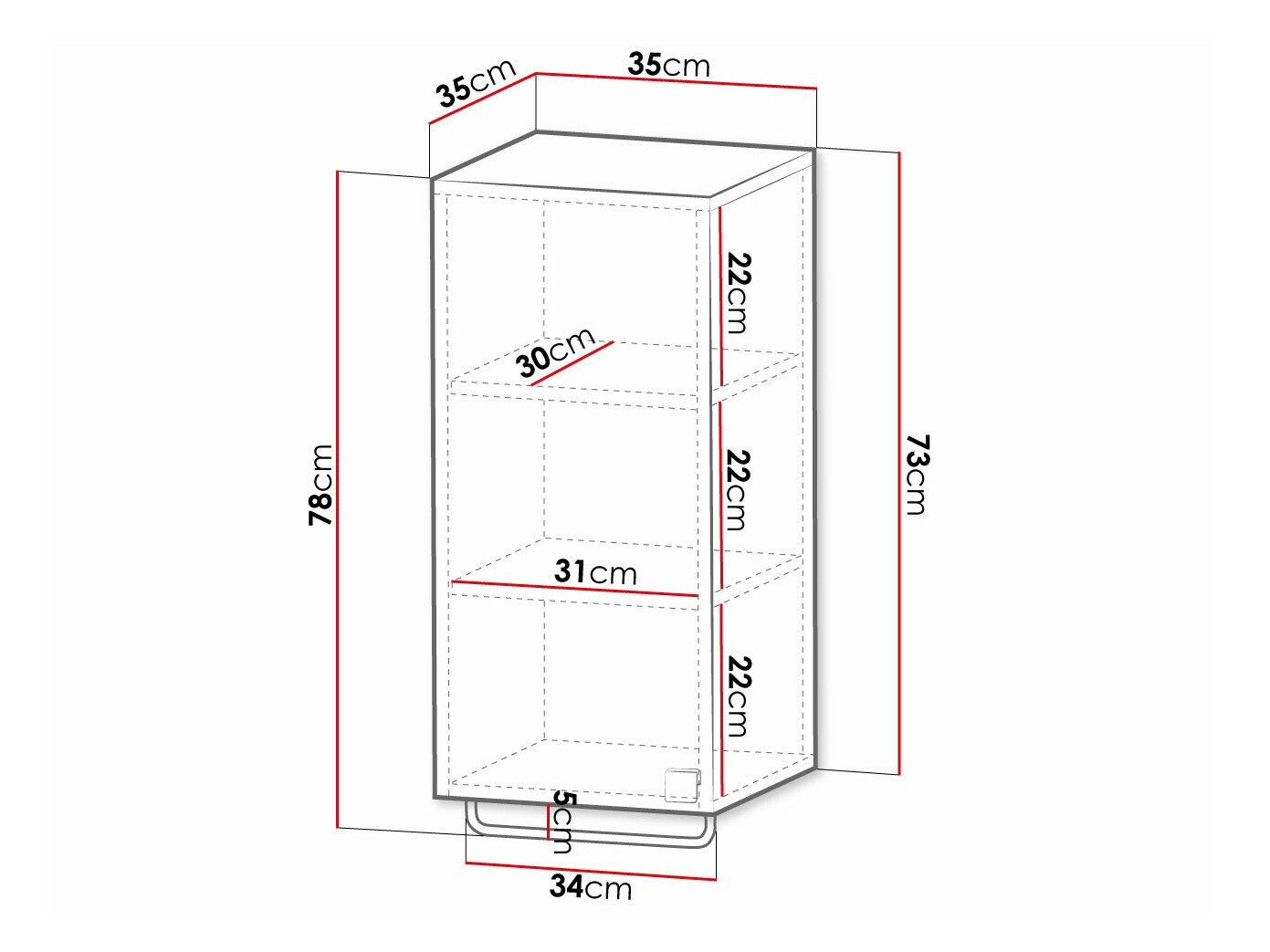 Viseći ormarić za kupatilo Orlvera 101 (Crno)
