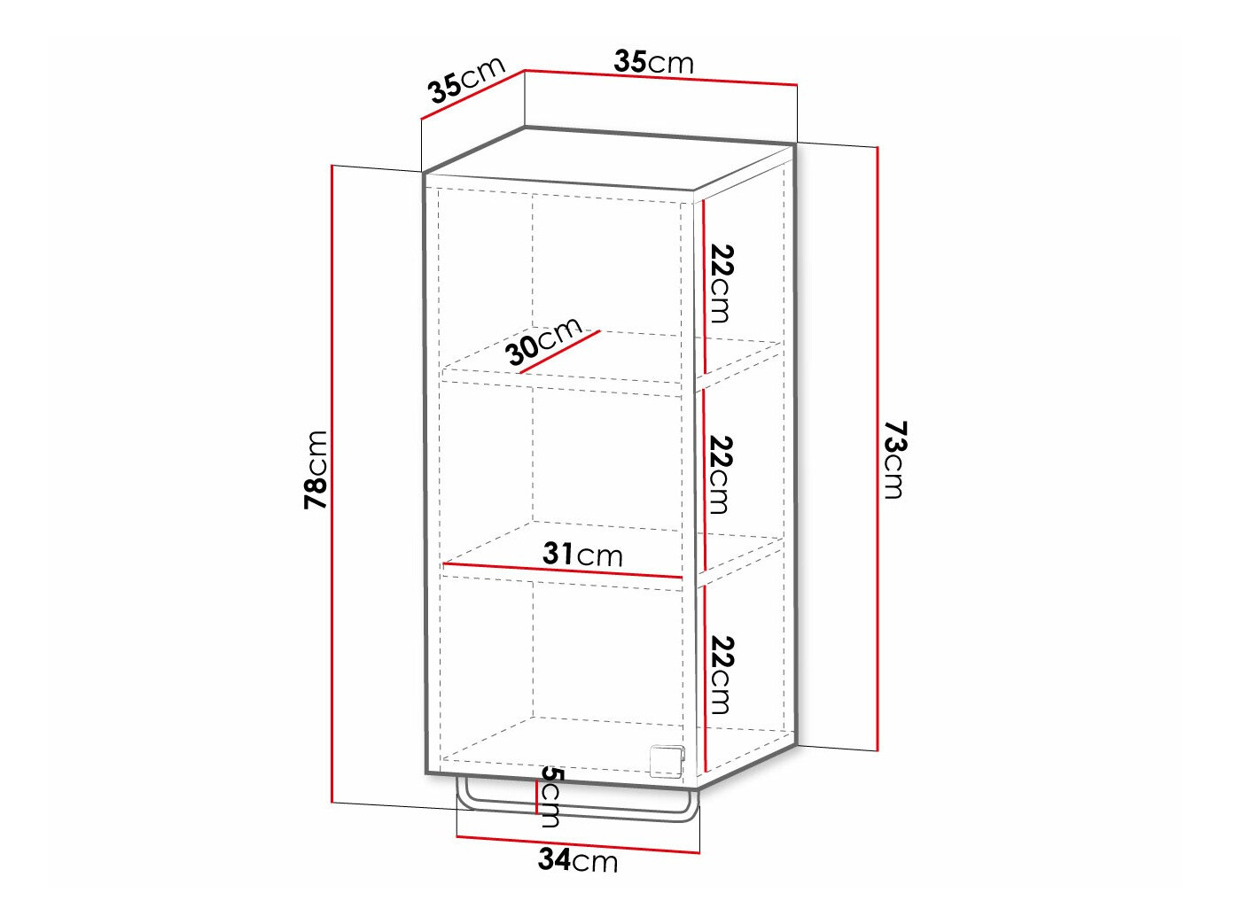 Viseći ormarić za kupatilo Orlvera 101 (Sivo)