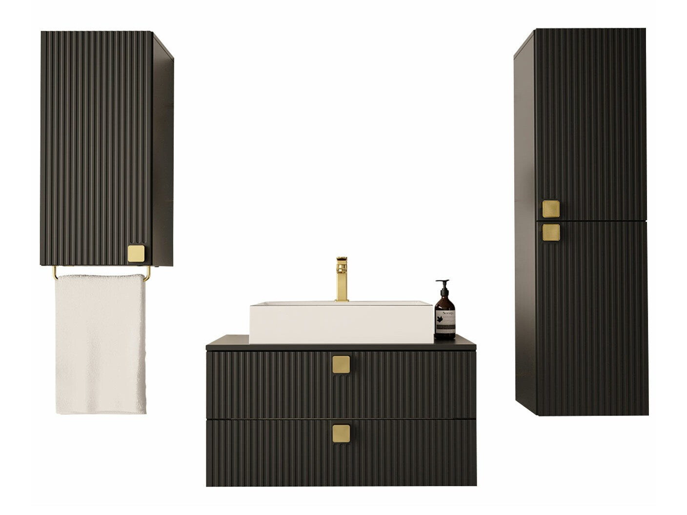 Set za kupatilo Orlvera 105 (Crno)