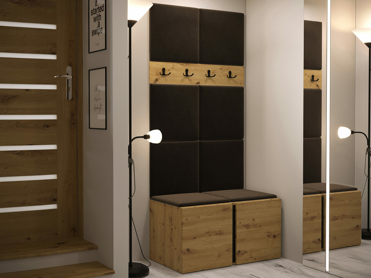 Set za hodnik Hartford 267 (Zanatski hrast)