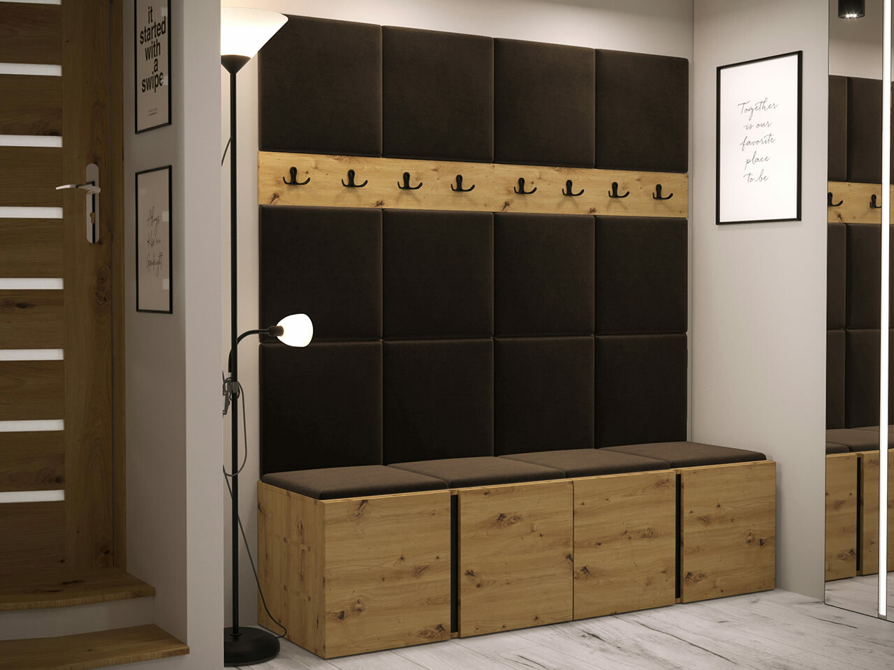 Set za hodnik Hartford 268 (Zanatski hrast)