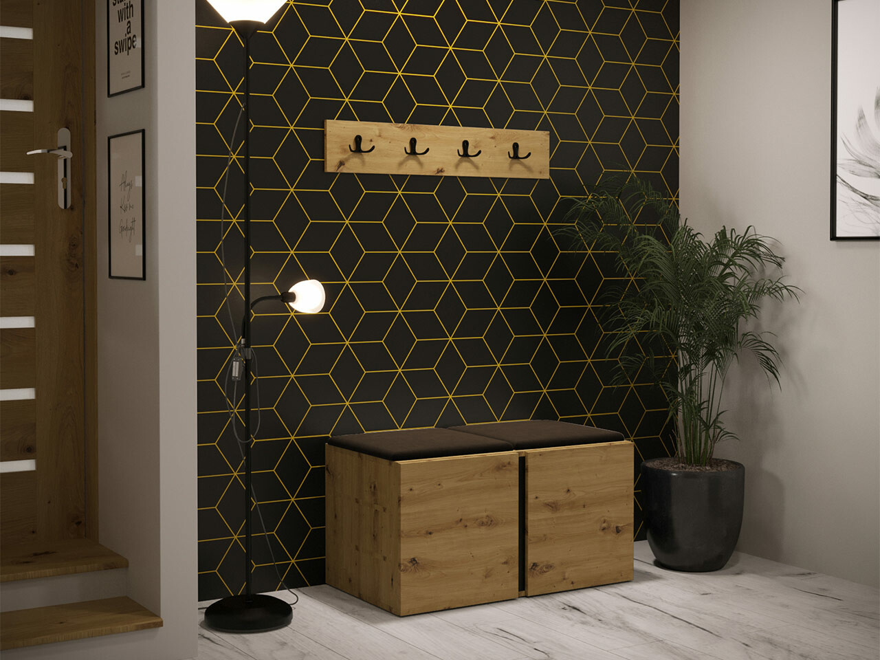 Set za hodnik Hartford 275 (Zanatski hrast)