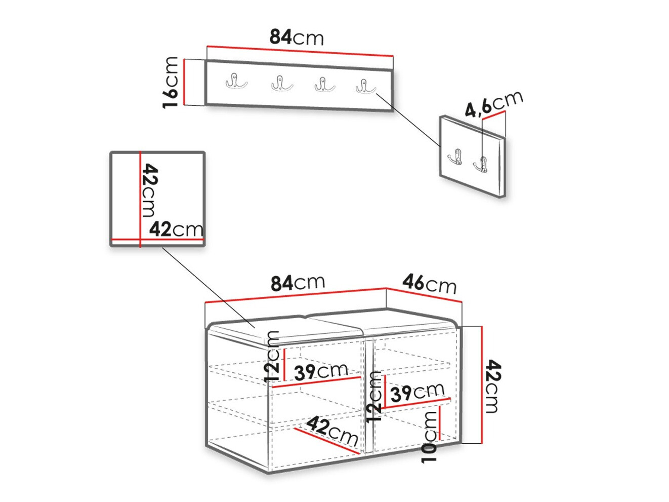 Set za hodnik Hartford 275 (Zanatski hrast)