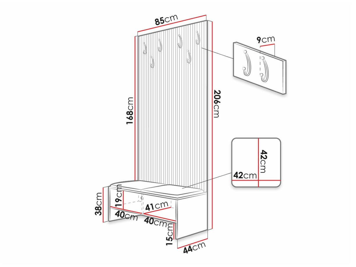 Set za hodnik Hartford 321 (Zanatski hrast + Manila 04)