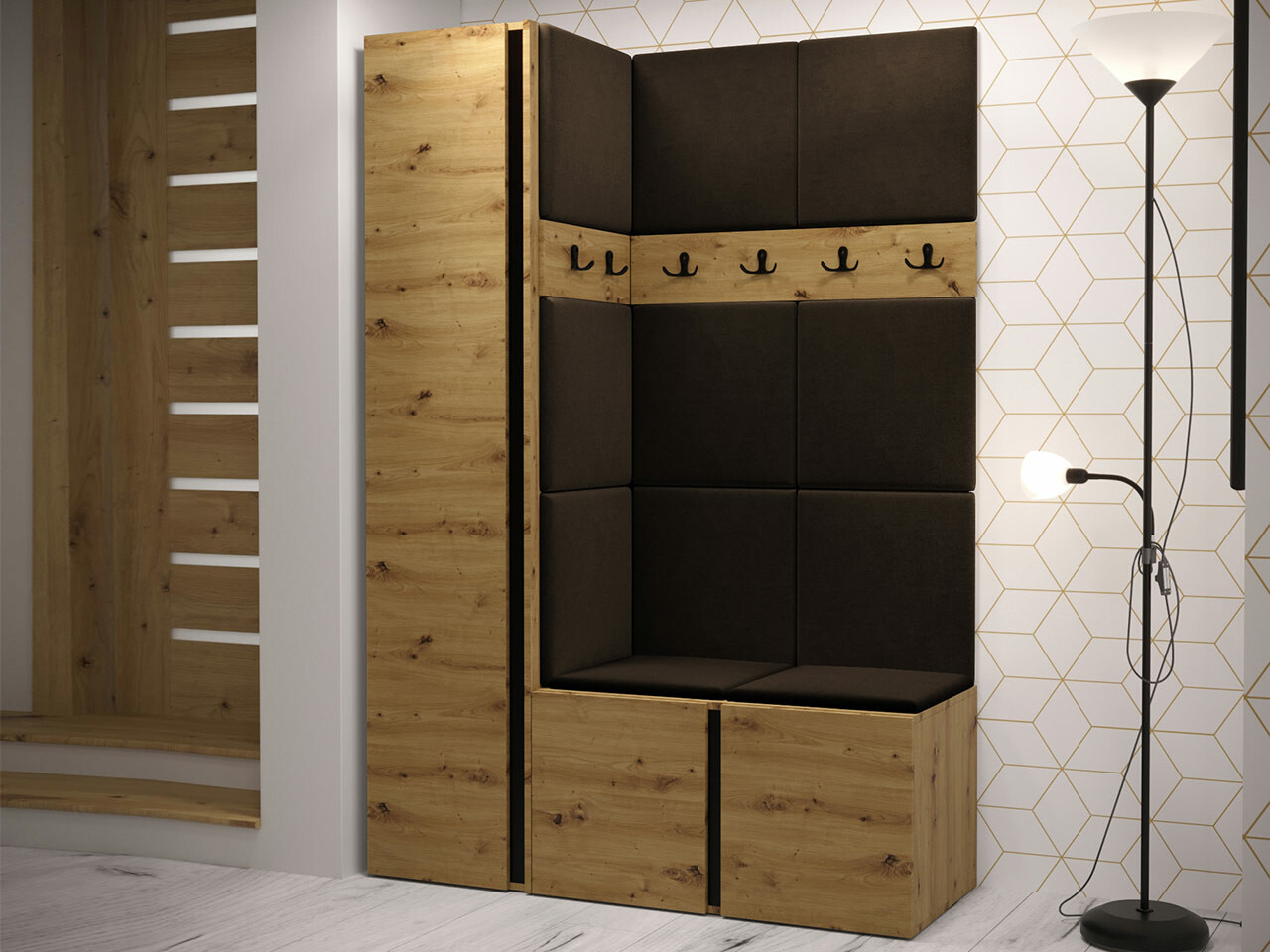 Set za hodnik Hartford 471 (Zanatski hrast)