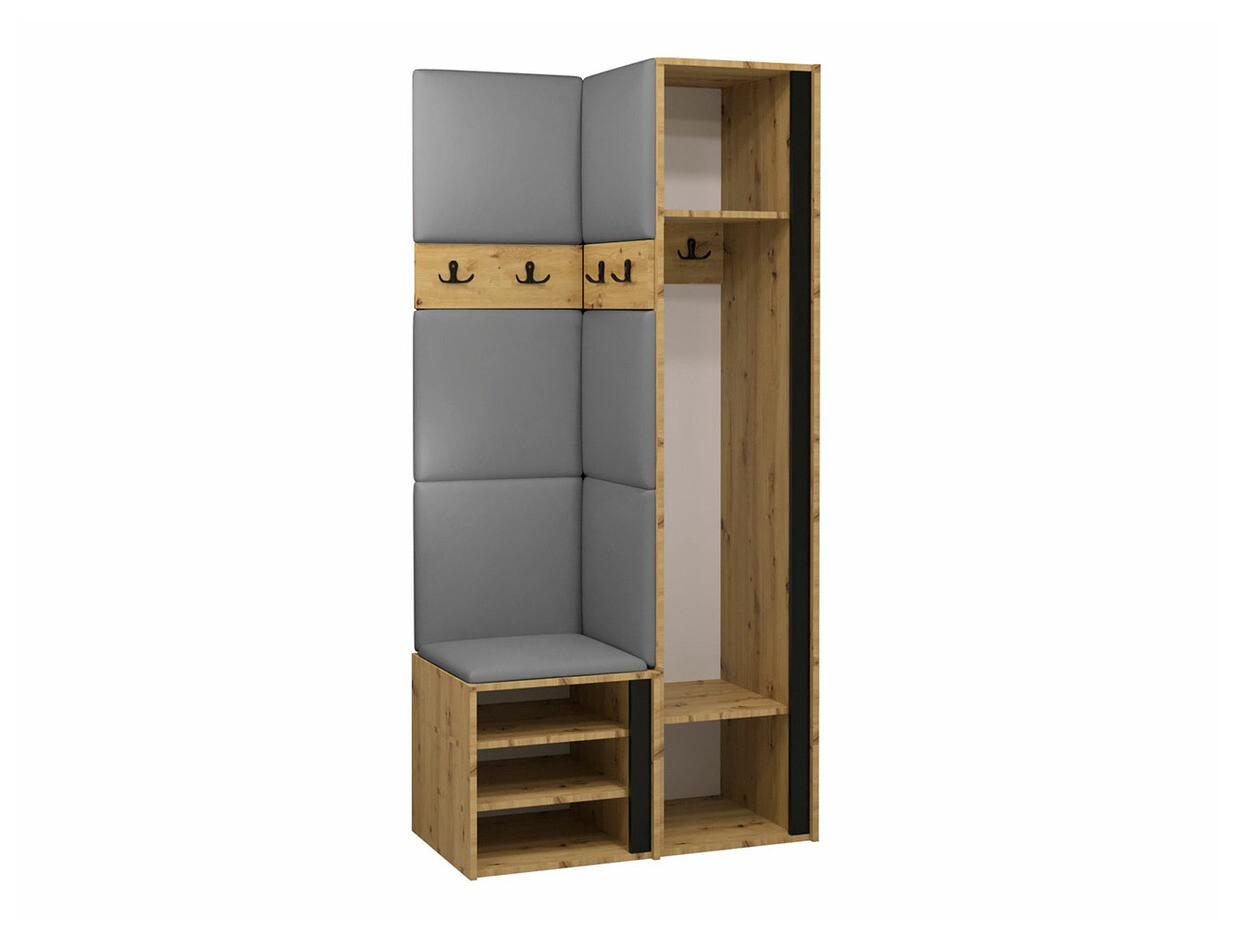 Set za hodnik Hartford 348 (Zanatski hrast + Crno)