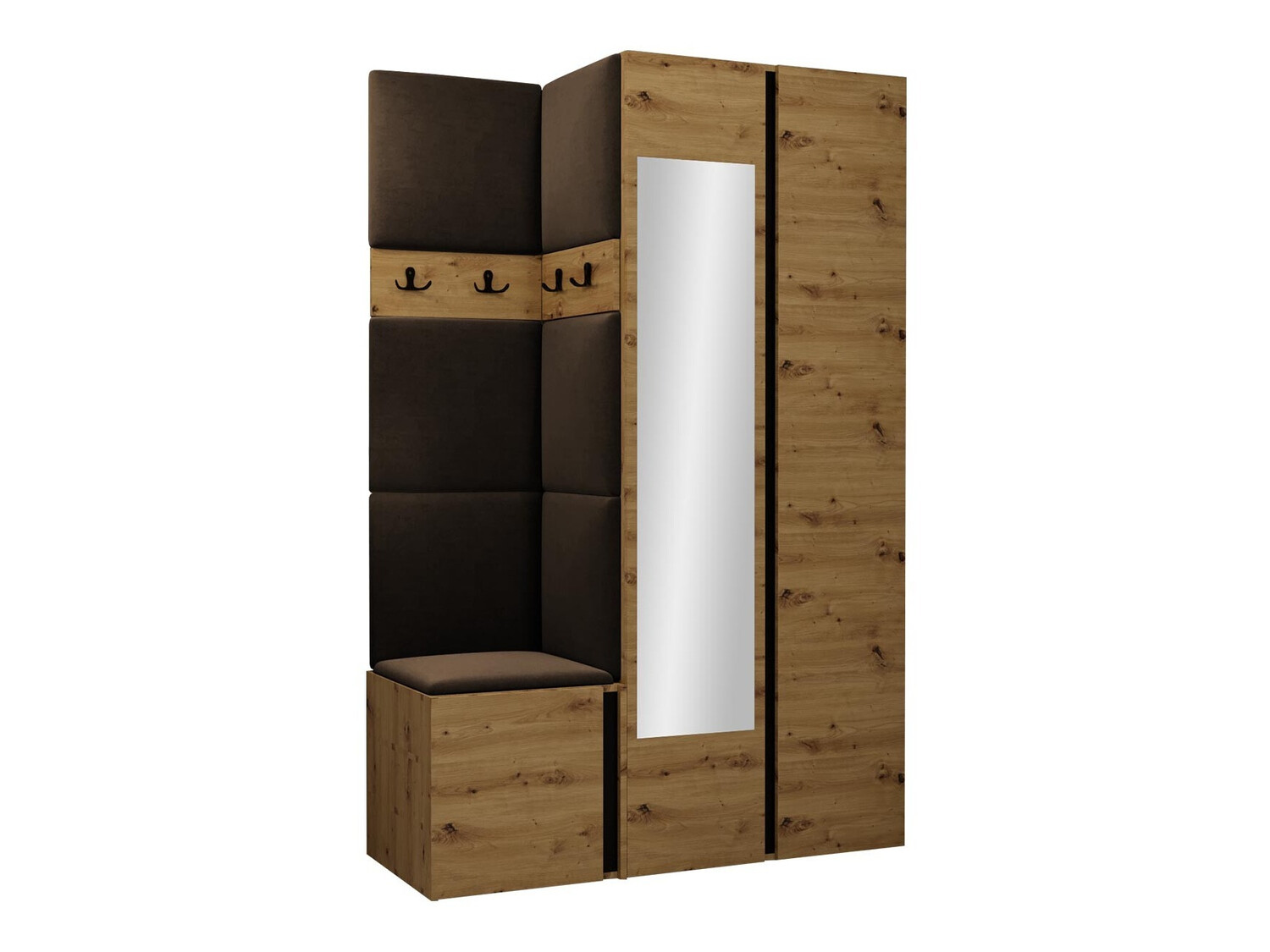 Set za hodnik Hartford 350 (Zanatski hrast + Crno)