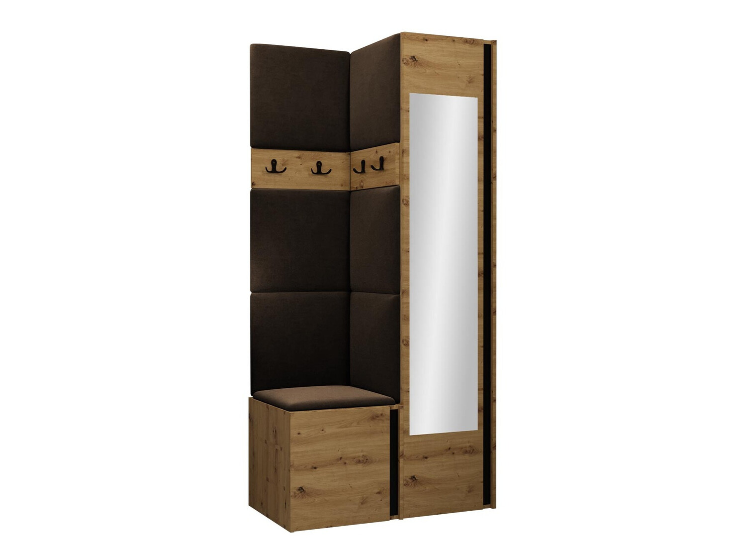 Set za hodnik Hartford 354 (Zanatski hrast + Crno)