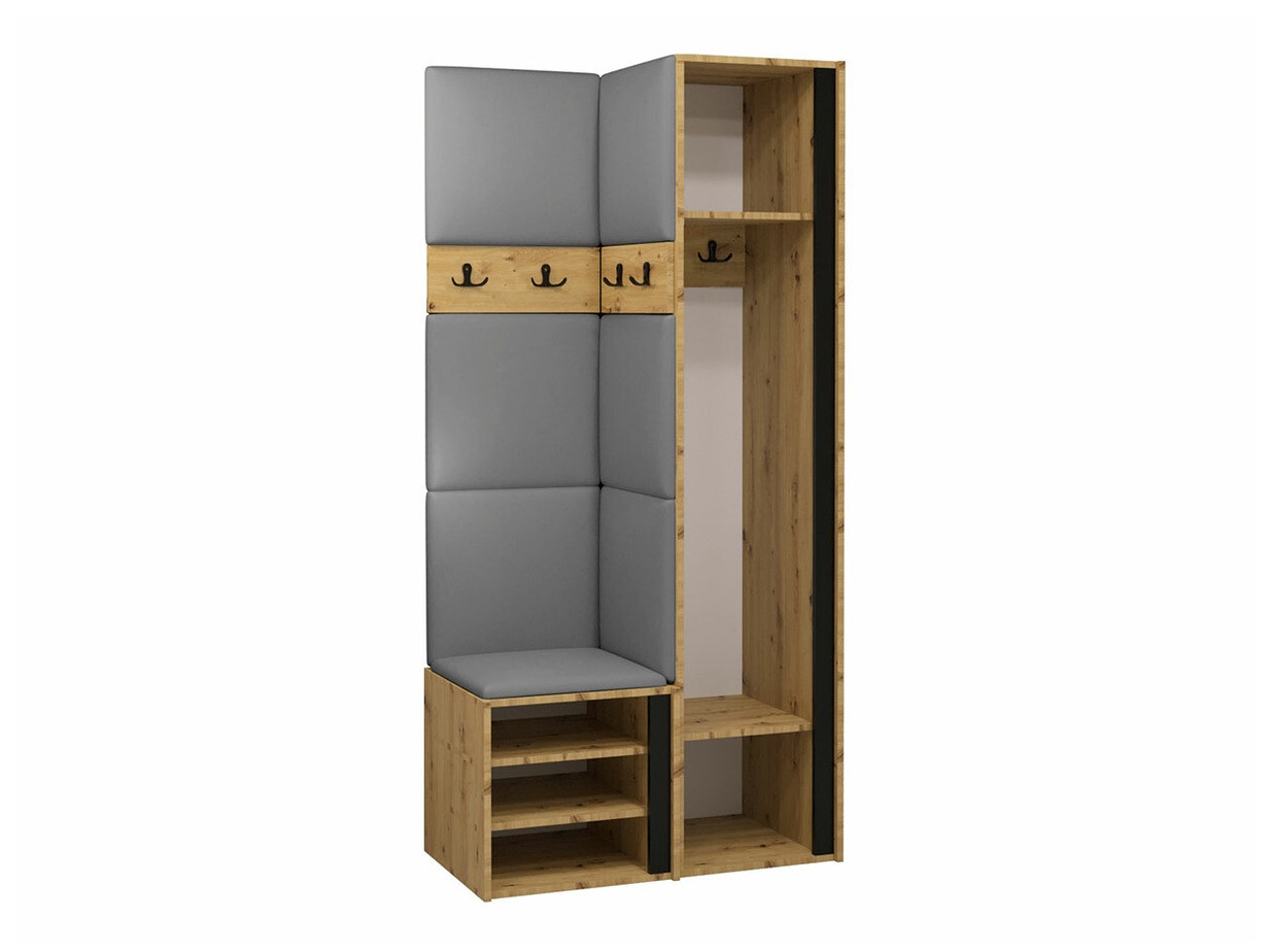 Set za hodnik Hartford 354 (Zanatski hrast + Crno)