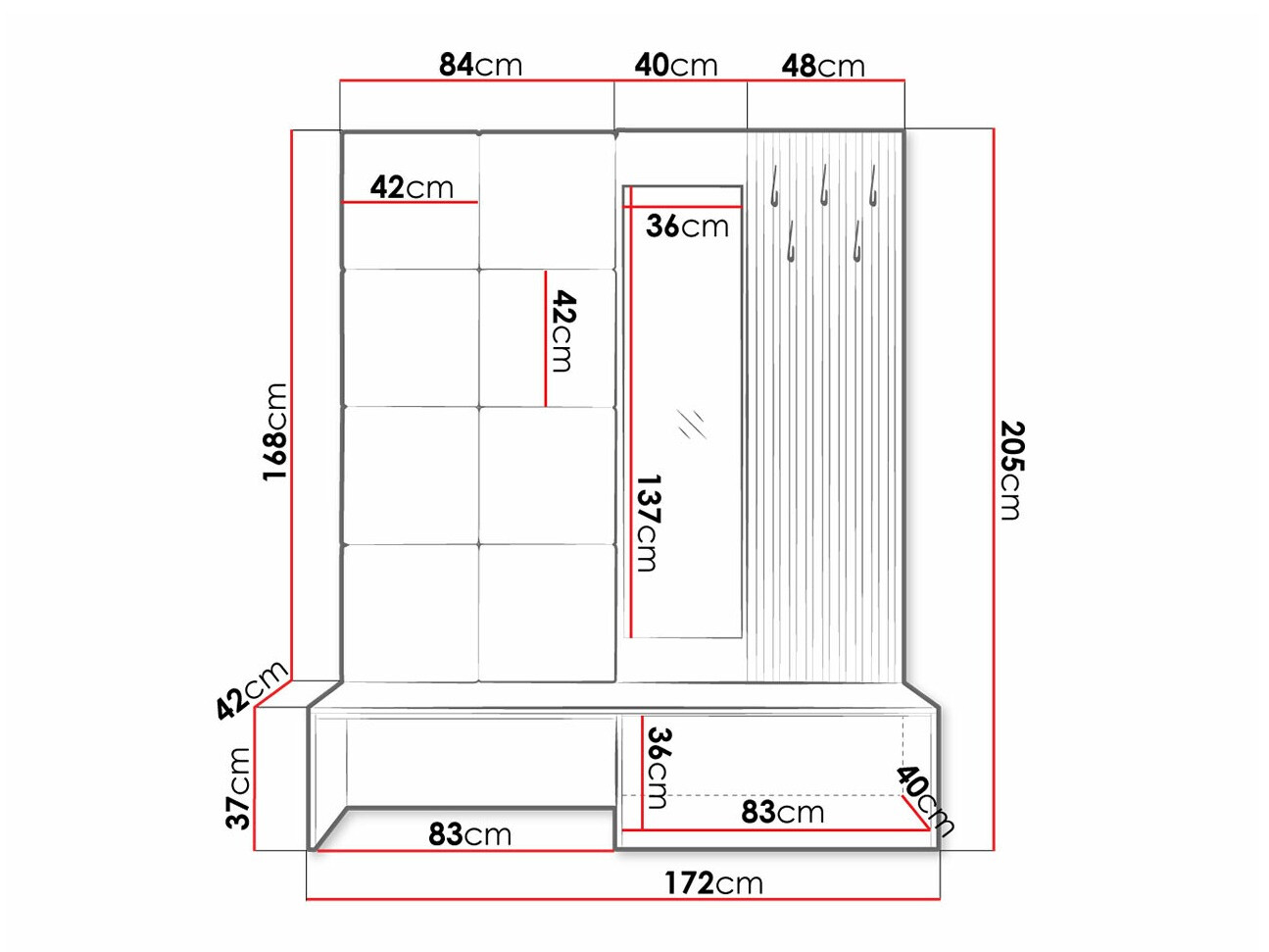 Set za hodnik Hartford 322 (Zanatski hrast + Manila 04)
