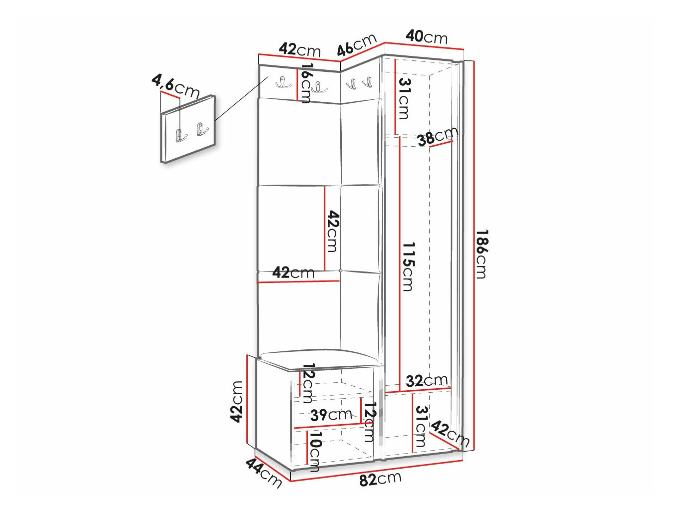 Set za hodnik Hartford 390 (Manila 04)
