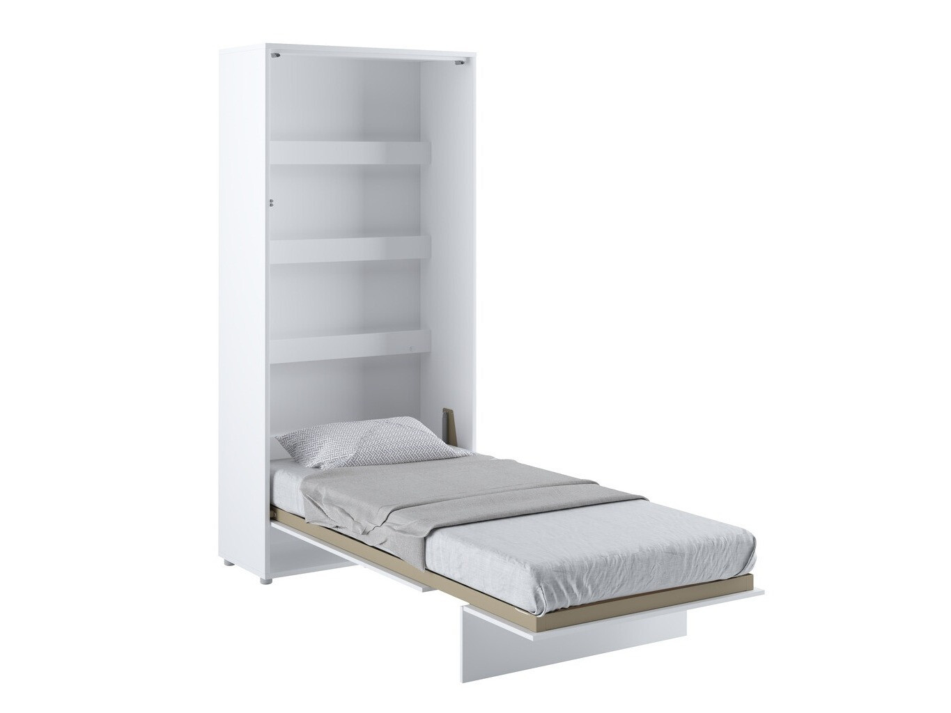 Zidni krevet Concept Pro Lenart (Belo + Sjajno belo)