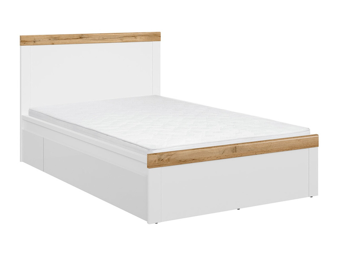 Krevet Sonsoru 115 (Belo + Sjajno belo + Hrast Votan)
