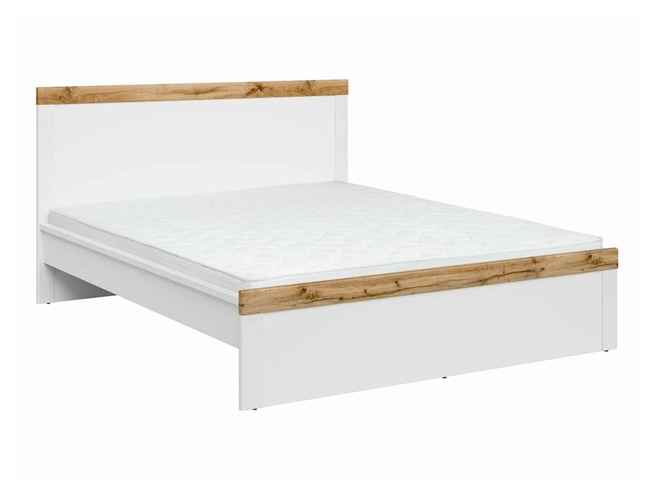 Krevet Sonsoru 115 (Belo + Sjajno belo + Hrast Votan)